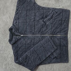 Forever 21 Dolman oversized blue gray faded style quilt Puffer Jacket size XS